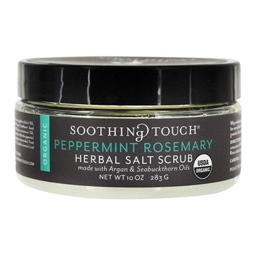 Soothing Touch Organic Herbal Salt Scrub, Peppermint Rosemary, 10 Oz